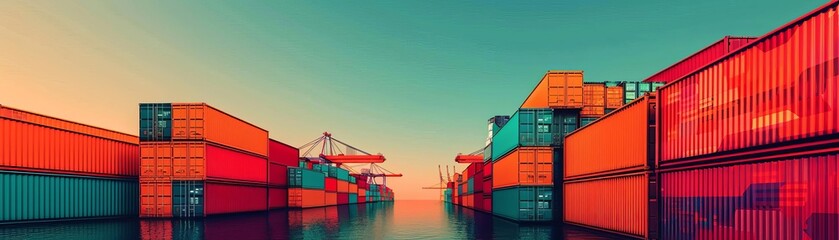 Develop vibrant images highlighting the economic implications of import tariffs