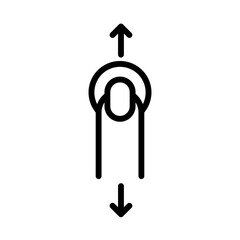 Vertical Swipe Icon linear logo mark in black and white