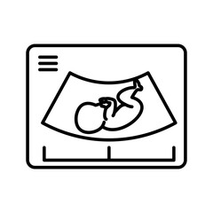 Ultrasonography icon linear logo mark in black and white