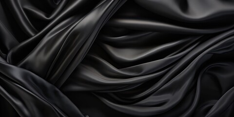 Obraz premium Black silk texture surface decorative background scene