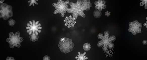 Magical Snow Cascade: Mind-Blowing 3D Illustration of Falling Christmas Snowflakes