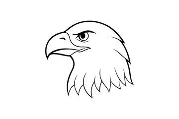 Eagle head line art vector with white background