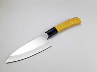 stainless steel kitchen knife isolated on white background