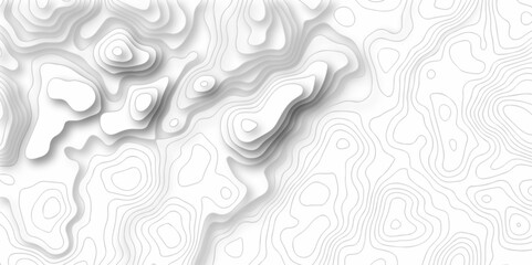Vector geography landscape Topo contour map on white background, Topographic contour lines. Seamless pattern with lines Topographic map. Geographic mountain relief diagram line wave carve pattern.