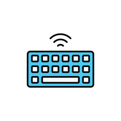 Wireless Keyboard icon design with white background stock illustration