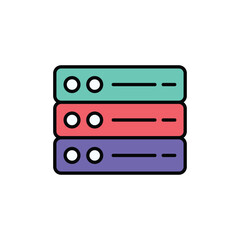 Storage Device icon design with white background stock illustration