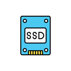 Ssd icon design with white background stock illustration