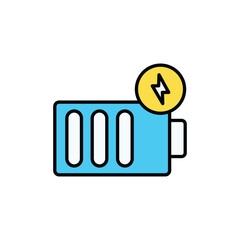 Battery icon design with white background stock illustration