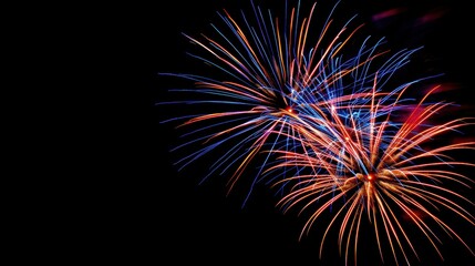 colourful fireworks at night, celebrating the New Year, Bonfire night November 5th,  independence day 4th July, 