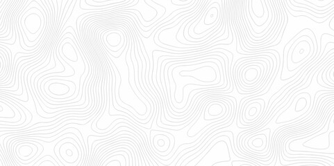Vector geography landscape Topo contour map on white background, Topographic contour lines. Seamless pattern with lines Topographic map. Geographic mountain relief diagram line wave carve pattern.