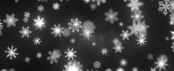 Snowflake Blizzard: Brilliant 3D Illustration Showcasing Descending Holiday Snowflakes