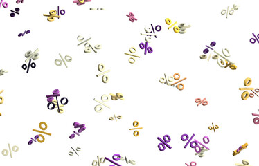 3d Sales icons floating in the air 3D rendering