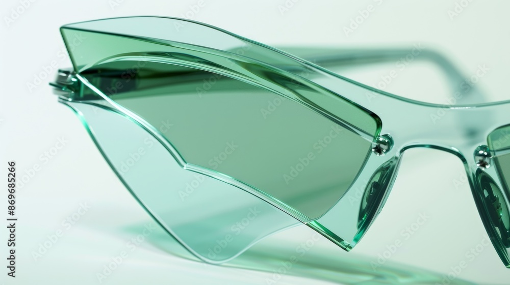 Poster these smart sunglasses have a unique shape with the lenses extending beyond the edges of the frames.