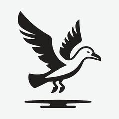 Obraz premium Majestic Albatross Silhouette: Capturing the Grace of the Skies