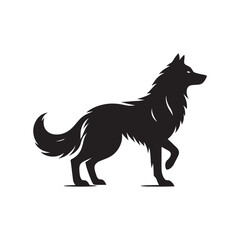 Black silhouette of wild wolf on a white background vector illustration