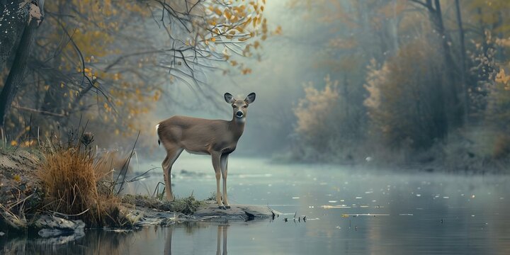 A Deer in a Forest Finding Inspiration from Psalm 42. Concept Nature Photography, Wildlife, Inspirational, Psalm 42, Spiritual Reflection