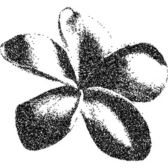 Flower with retro photocopy stipple effect, for grunge punk y2k collage design. Vector illustration in vintage halftone brutalist design for banner or poster