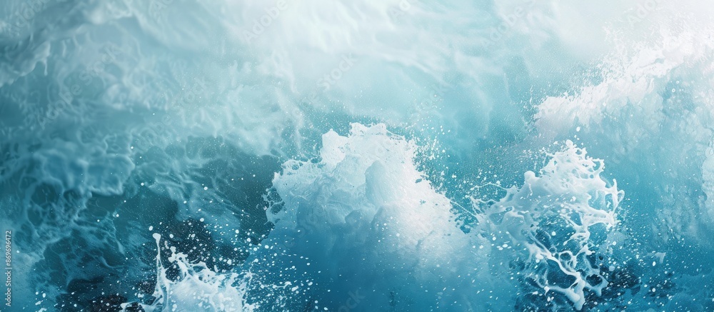 Fototapete an image with copy space of a beautifully crashing ocean wave.
