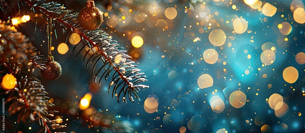 Poster Bokeh background perfect for Christmas and New Year copy space image.