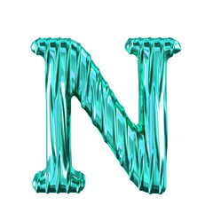 Fluted turquoise symbol. letter n