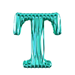 Fluted turquoise symbol. letter t