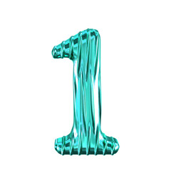 Fluted turquoise symbol. number 1
