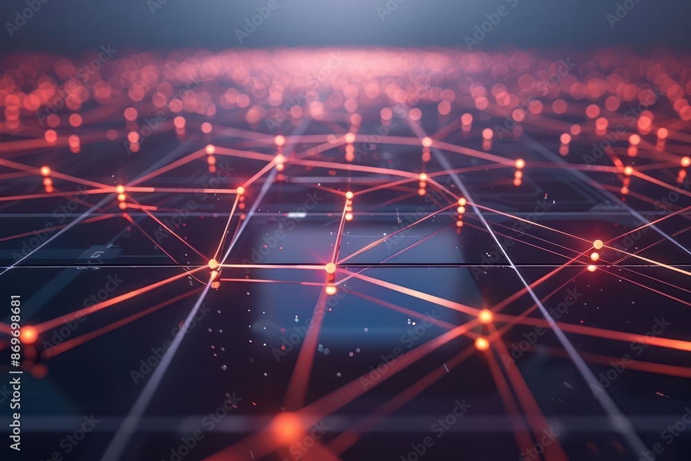 Aufkleber abstract technology background with glowing network connections representing digital data transfer a
