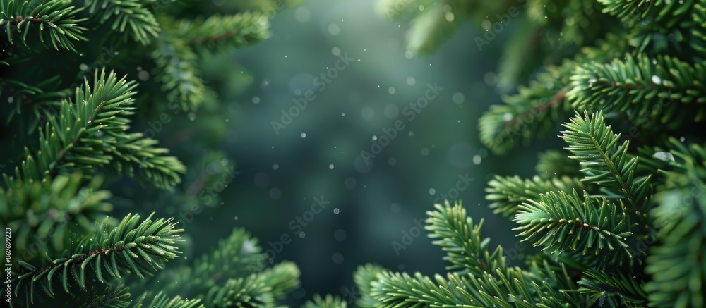 Poster festive backdrop featuring a fir tree in the center, ideal for adding text or other elements with co
