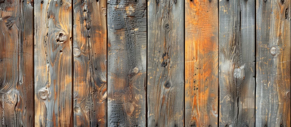 Aufkleber An appealing horizontal background showing the intricate texture of aged wooden boards with space for adding images. Copy space image. Place for adding text and design