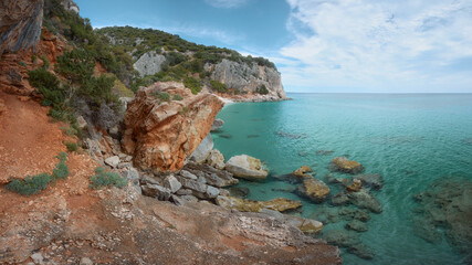 Rocky coast near Cala Gonone, Sardinia. Cala Fuili, Sardinia, Italy. High quality photo