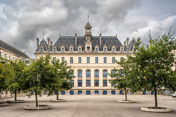 Fototapeta premium Historic Building in Vannes, Brittany, France with Trees in Foreground
