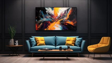 modern living room with fireplace