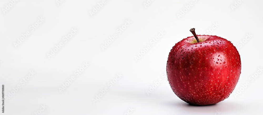 Poster Red apple with copy space image isolated on a white background.