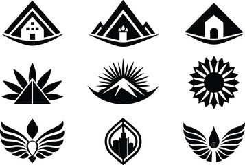 set off minimal  corporate logo illustration black and white