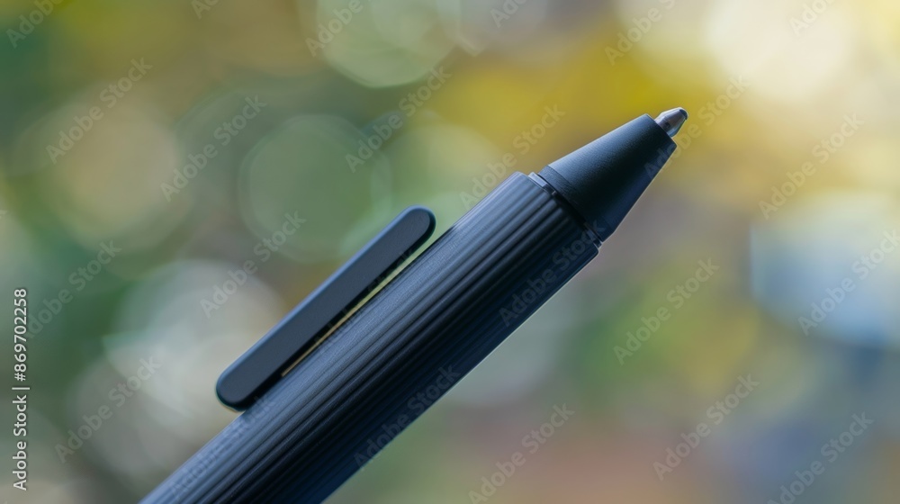 Poster the tip of a smart pen is captured in detail showcasing its precision and fine point. the charging p