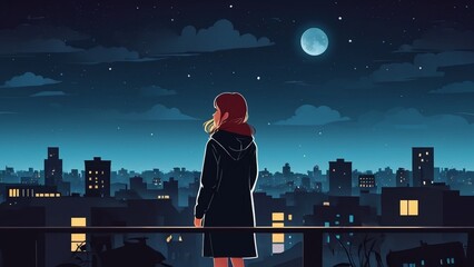 Fototapeta premium Lonely Girl in the city