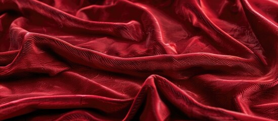Obraz premium A close-up, full frame image of velvet fabric in red texture - perfect for copy space image.
