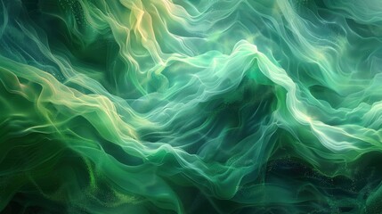 Obraz premium Abstract image of green and yellow fabric waves