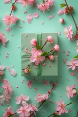 Fototapeta premium Spring sale header with Get Extra Discount in a light green background