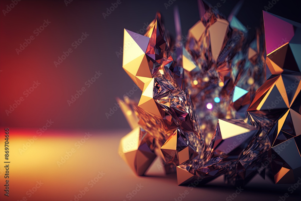 Aufkleber abstract background with colorful fractals. surreal composition with fluid waves of liquid metal.