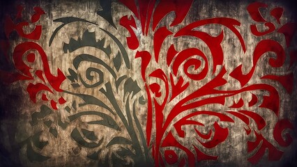 Background pattern, textured paper, red and gray hues.