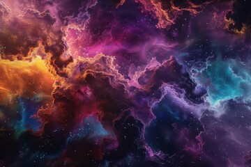 celestial dreamscape surreal scifi nebula with vibrant colors digital space art