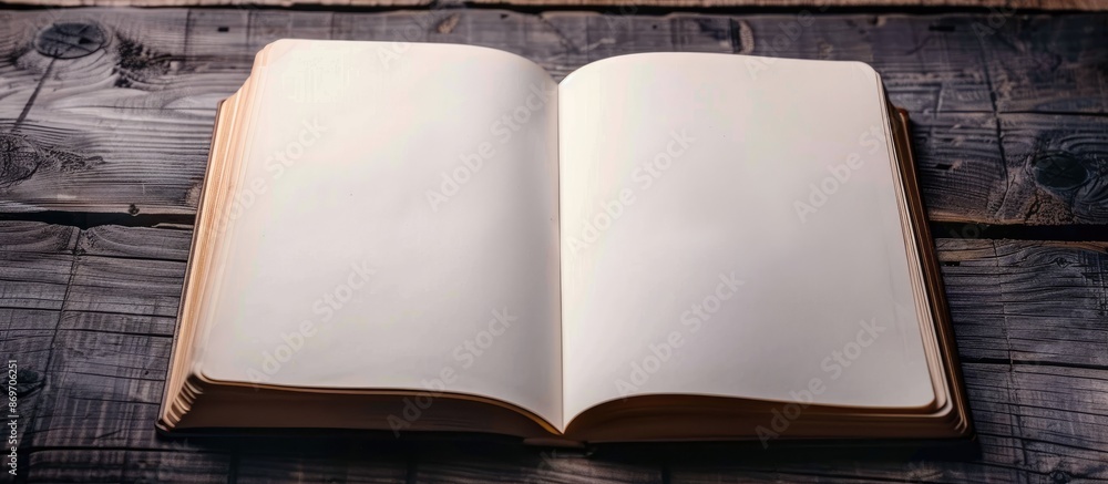 Poster a notebook featuring a designated area for additional content, known as a copy space image.