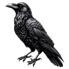 Fototapeta premium Raven tattoo drawing