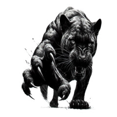 Obraz premium black Panther tattoo drawing