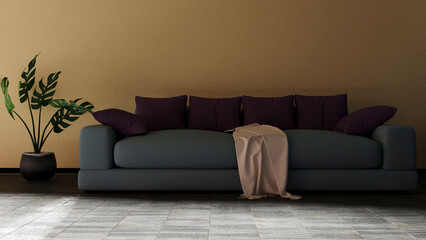 part of the empty room with the sofa