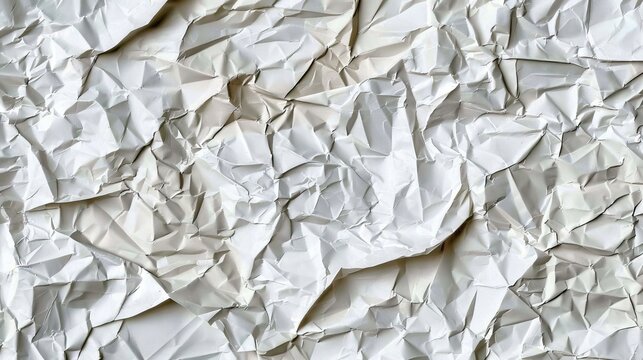 A close-up image of a crumpled piece of white paper, showing the texture and detail of the wrinkles SEAMLESS PATTERN