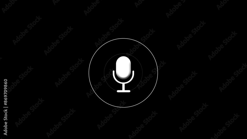 Poster audio spectrum animation stock video background podcast artificial voice or speech voice recognition
