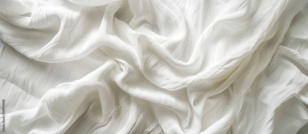 Aufkleber a white textile background with copy space image.