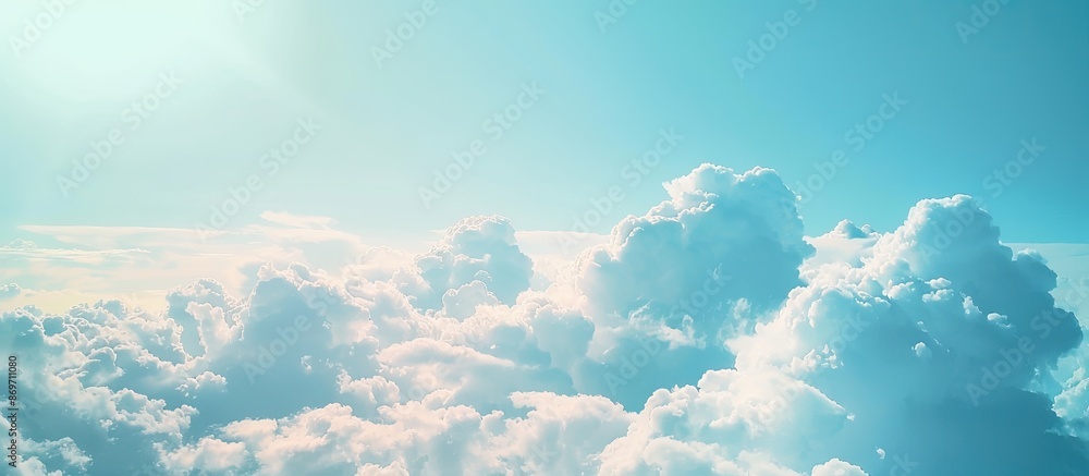 Aufkleber Blue sky with clouds provides a serene backdrop for text with copy space image.